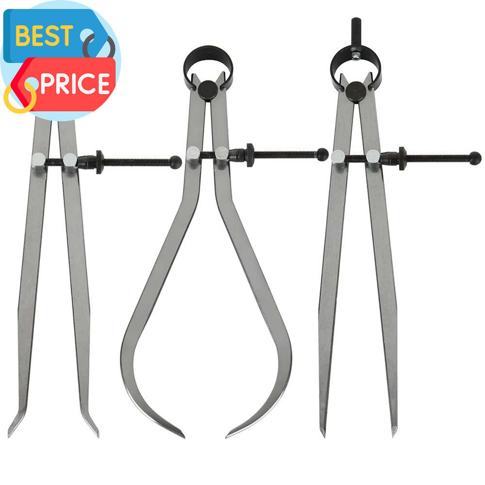 3 Piece Spring Caliper/Divider Set, 8 Inches inside Spring outside Divider Calip