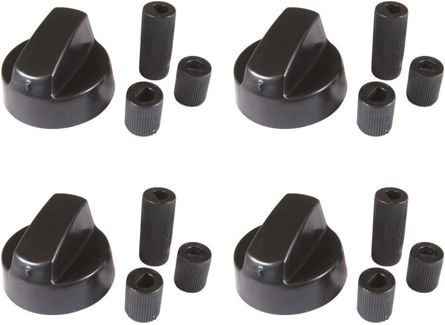 Masterpart 4-Pack Black Generic Design Control Knob With 12 Adapters