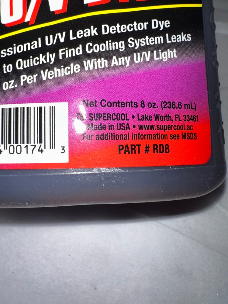 RD8 Supercool 8 oz. U/V Dye