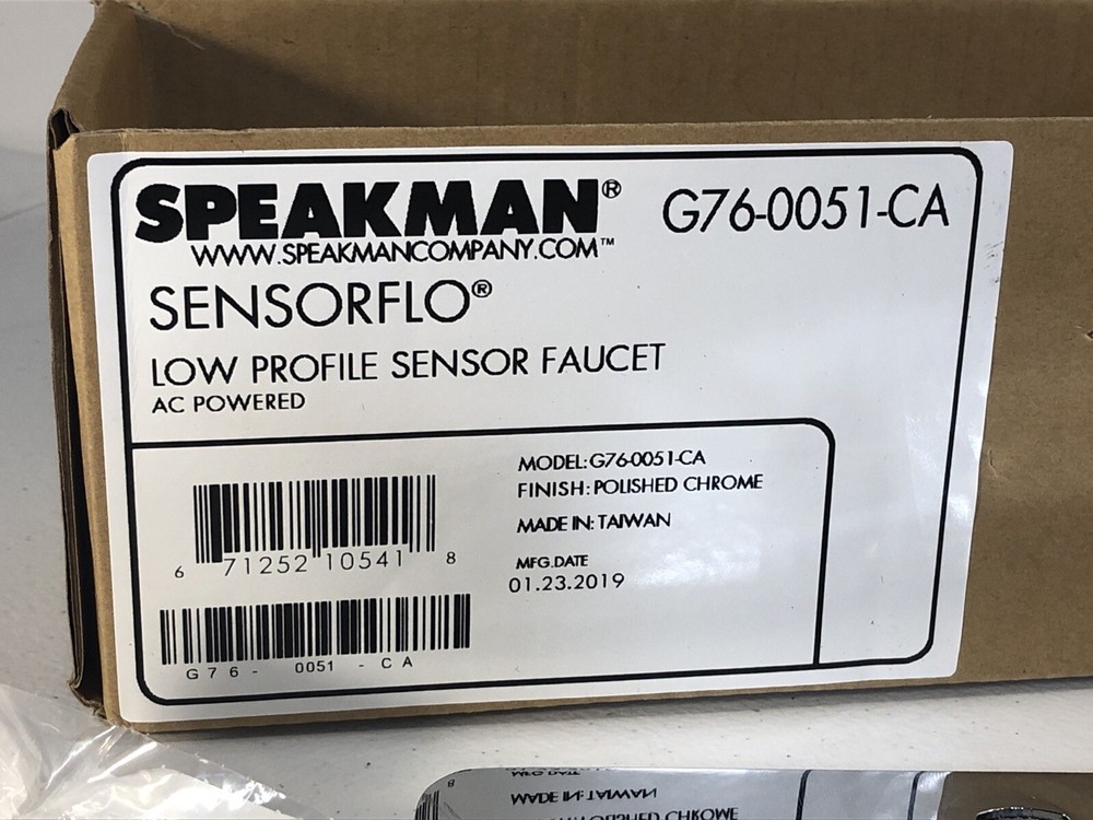 Speakman Sensorflo AC Powered Touchless Faucet, 7.5" Deck Plate Chrome Bathroom