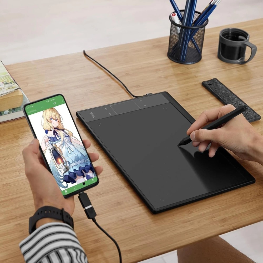Battery-Free Pen & Touch Pad, 4 Hot Keys - Graphics Tablet