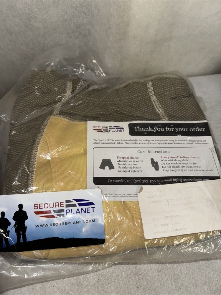 Secure Planet Shrapnel Shorts Gen II System 3PK With Insert NEW Medium