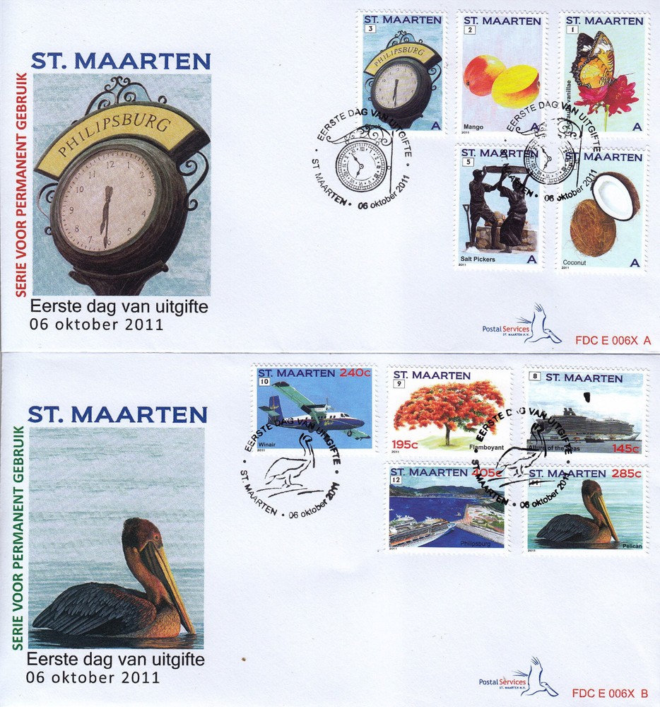 Sint Maarten Issue FDC 2011 (6X a-b) Tourism