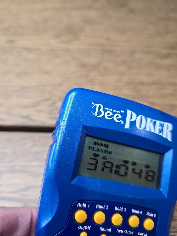 Bee Blackjack Poker Casino Electronic Handheld Games 2003 Techno Source Vtg Work