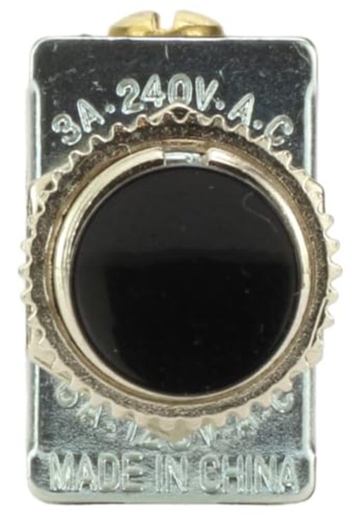 Fastronix 6A AC/DC Momentary Push Button Switch with Screw Terminals Black