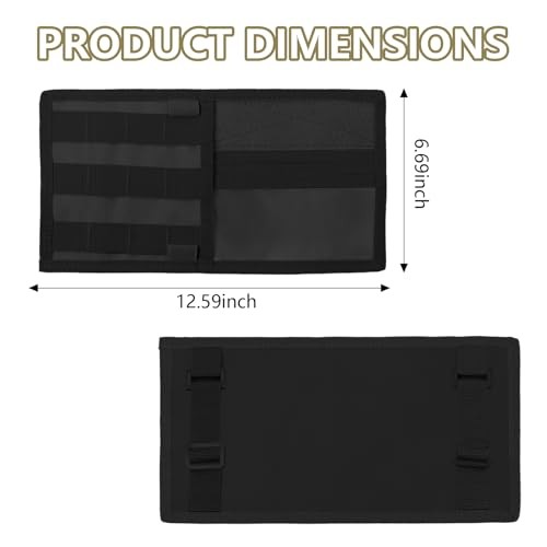 Car Sun Visor Organizer with Molle Panel, Tactical Visor Organizer Black