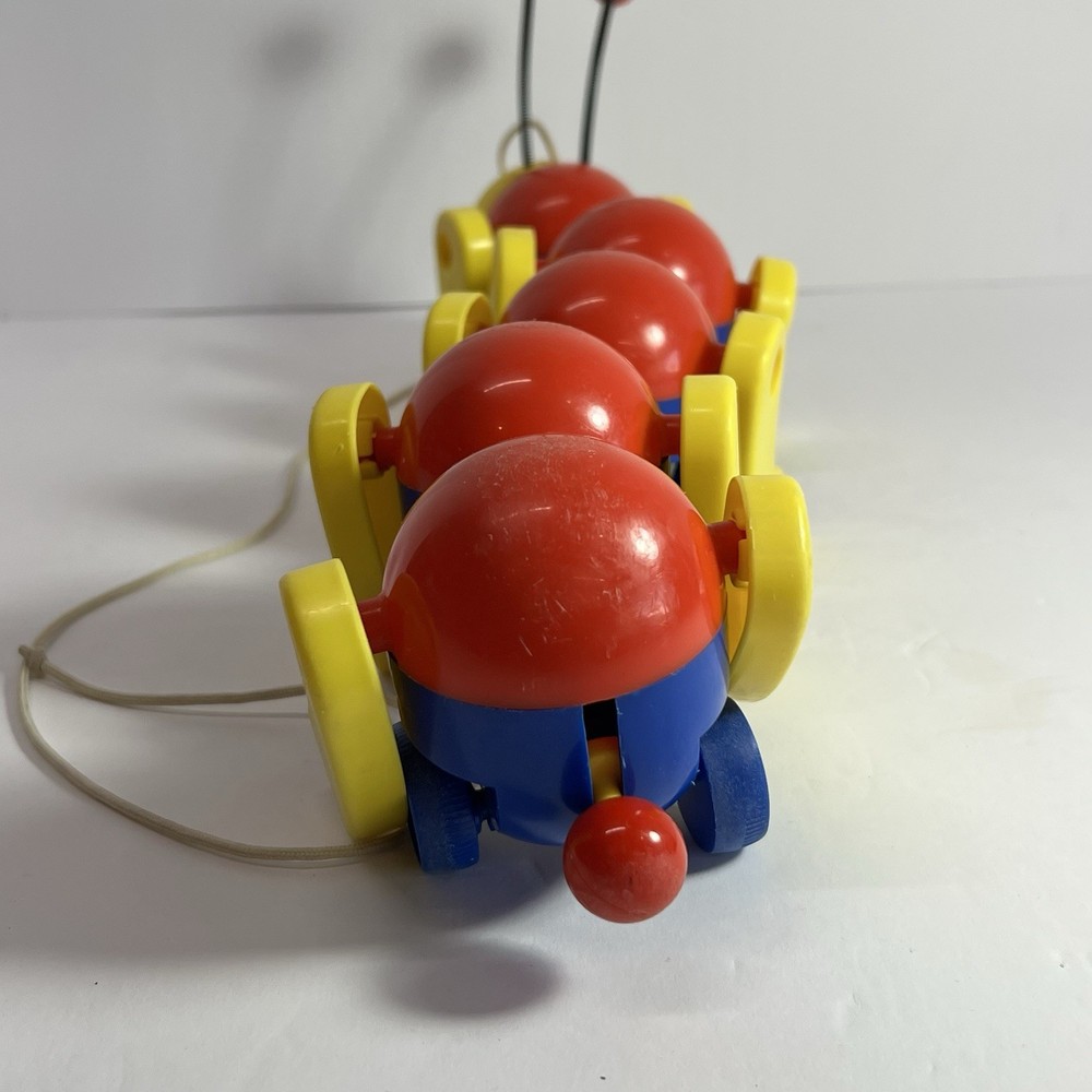 Vintage Kiddicraft Caterpillar Pull Toy Clatterpillar Pull Along Rare HTF