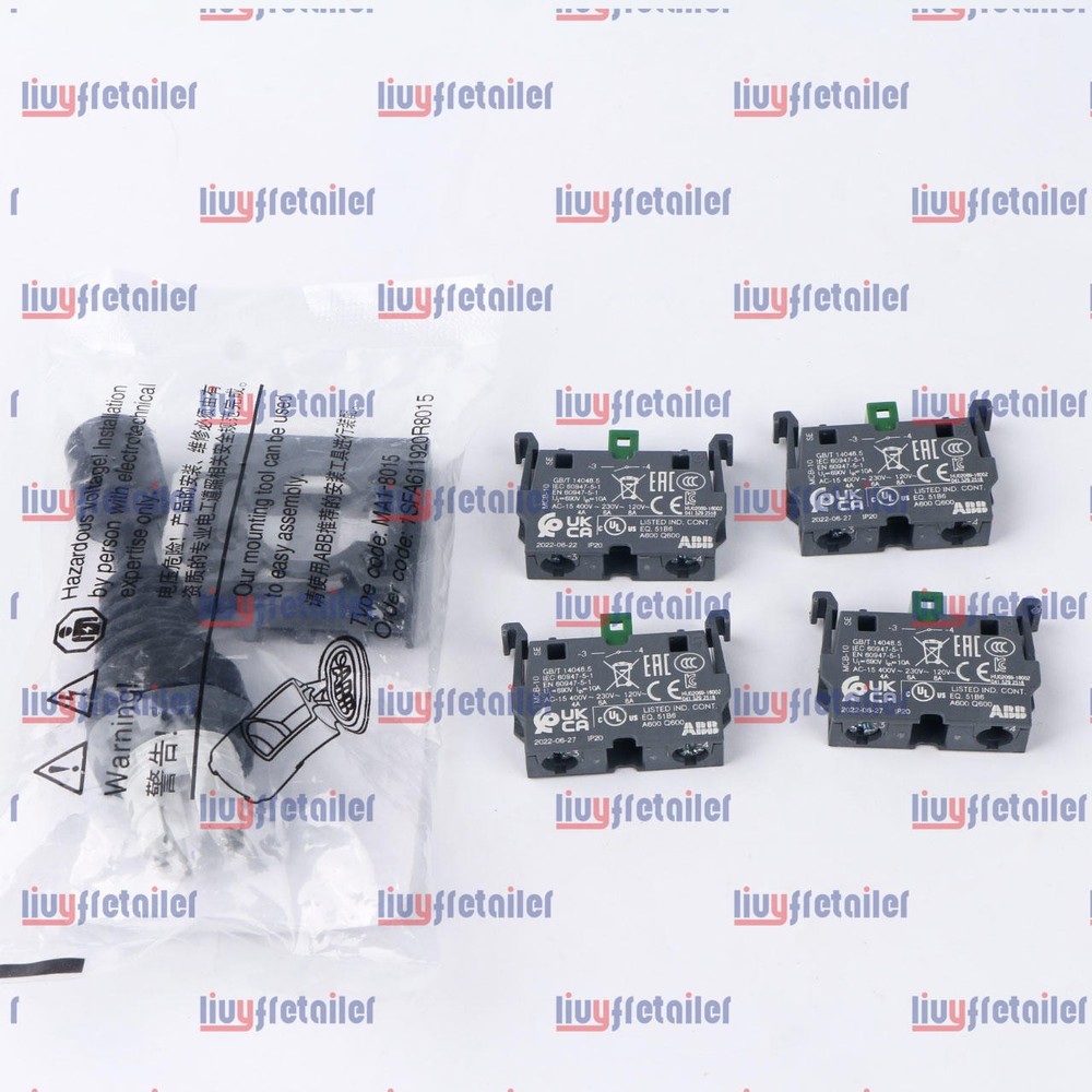 1x ABB Control Joystick Switch MJS6-40B with 4 MCB-10 Contacts Reset Type