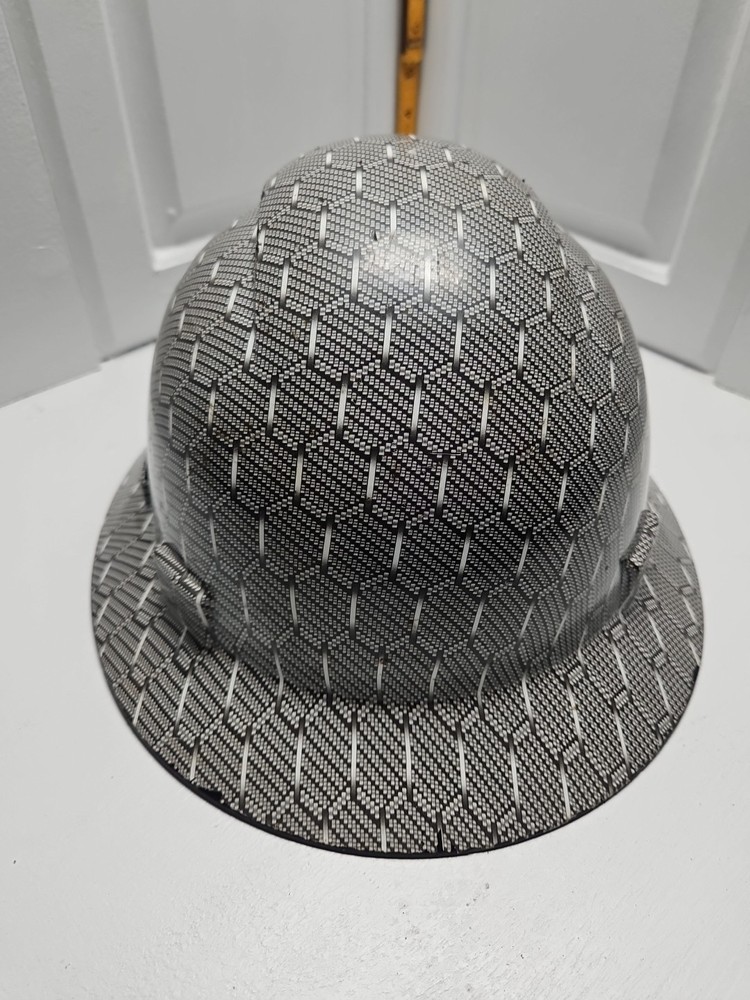 Black  Carbon Fiber Honeycomb Brim Hardhat