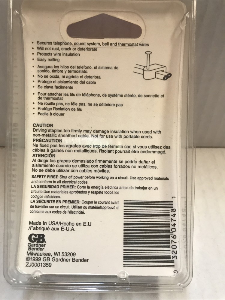 Gardner Bender Low Volt Cable Staples PLB-1525 (25 Pack) (LC-7)
