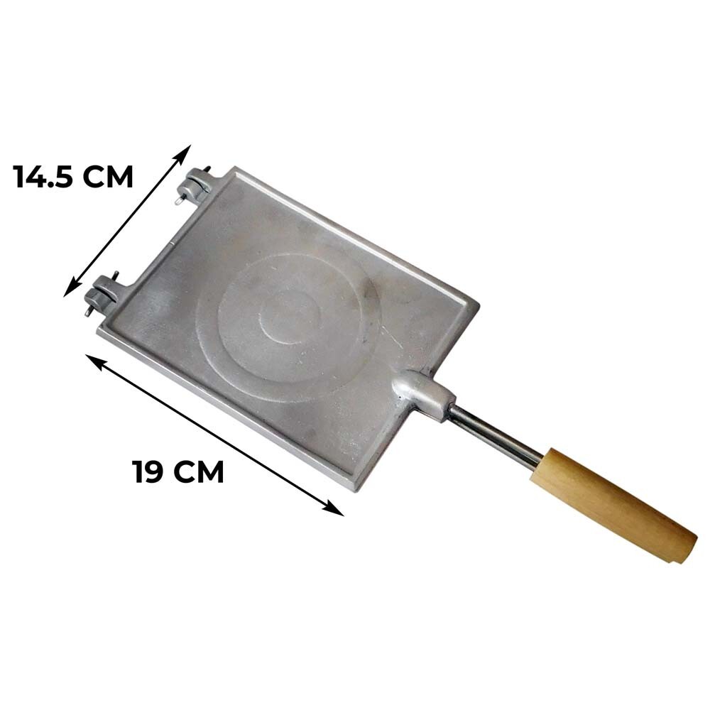 RECTANGULAR ALUMINUM WAFFLE IRON FOR WAFFLE ROLLS MAKING ON THE STOVE