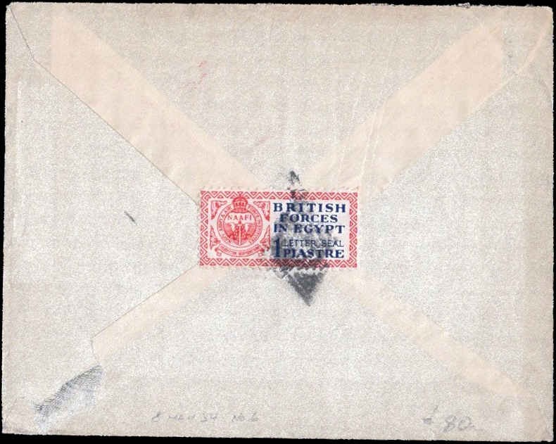 British Forces Egypt Postage Paid 6 to Blarney Delta Ohio