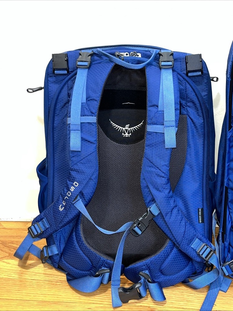 Osprey Ozone Duplex 60 Travel Backpack. Includes detachable day-pack! Blue