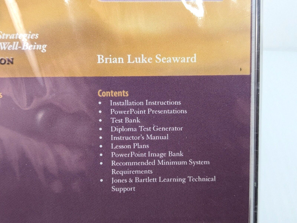 Managing Stress Instructor's Toolkit CD Brian Luke Seaward 8th Edition Mac & PC