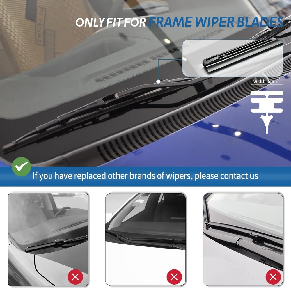 ASLAM Wiper Blade Refills 28" 8mm for Conventional Frame Windshield Wipers(Se...
