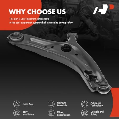 Front Right Lower Control Arm, Compatible with Kia Soul 2010 2011 2012 2013,