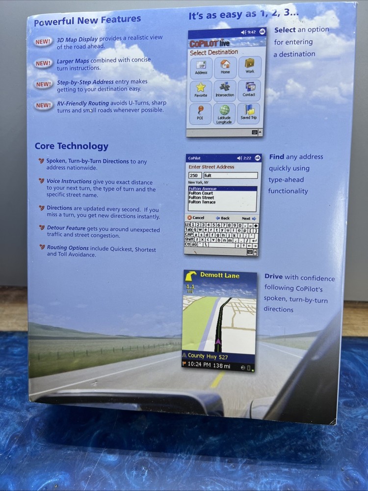 CoPilot Live Pocket PC 5 Software US Maps (CLP5US) New Open Box