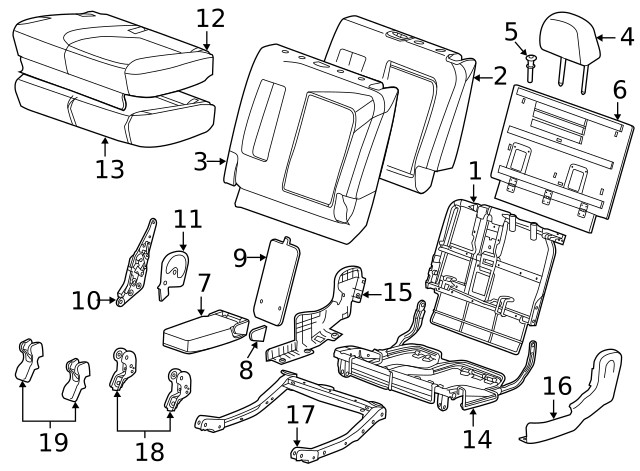 Genuine GM Seat Back Frame 22773423