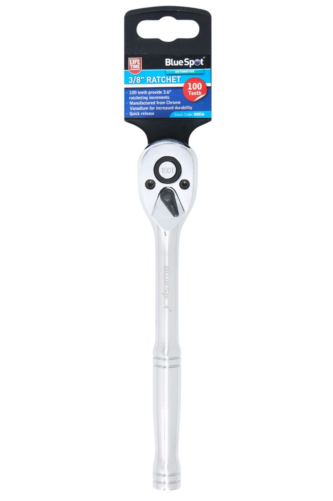 Blue Spot Tools 3/8''D Ratchet 100 Teeth Quick Release Flip Reverse