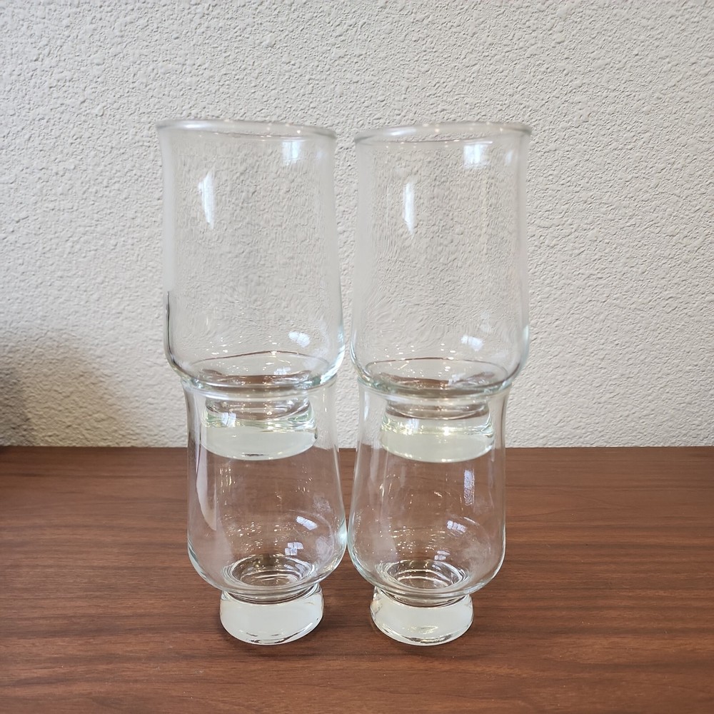 Aurora by Tuscany Crystal Solid Base drinkware Stackable 16 oz Glasses MCM