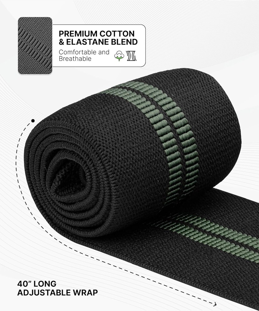 Elbow Wraps for Weightlifting (Pair) 40" Adjustable Brace for Joint Support, Pai