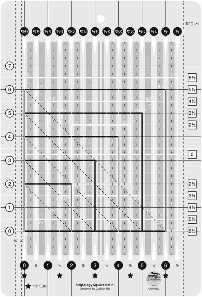 Creative Grids Stripology Mini Quilt Ruler - CGRGE3…