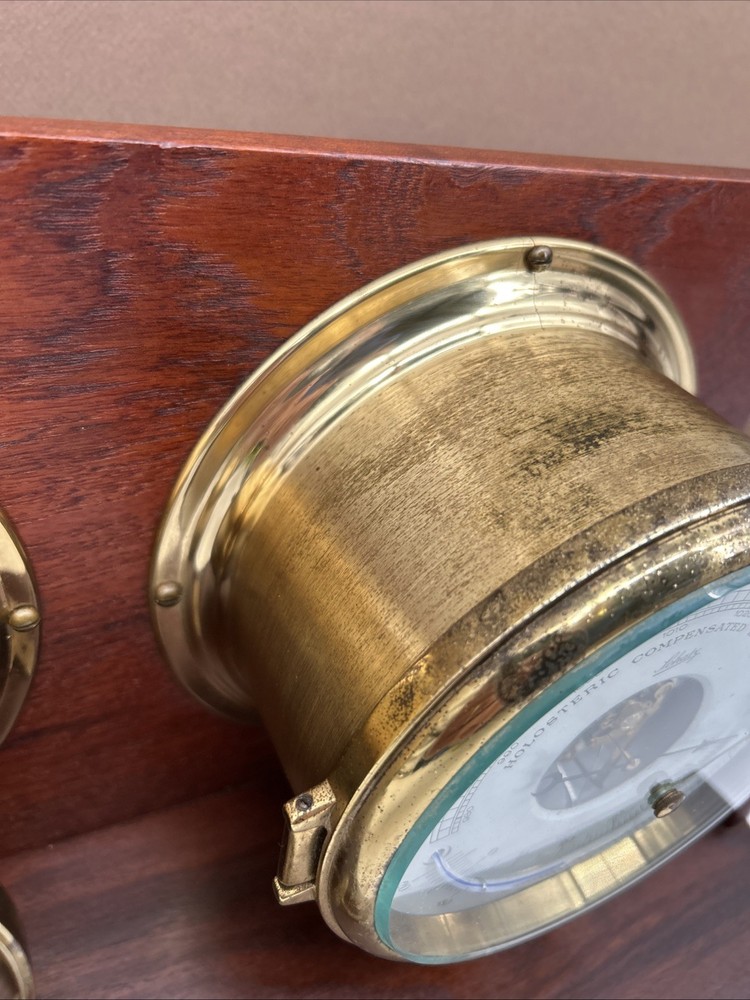Schatz Ship's Strike clock barometer set Walnut Base READ NEED SERVICED / PATINA