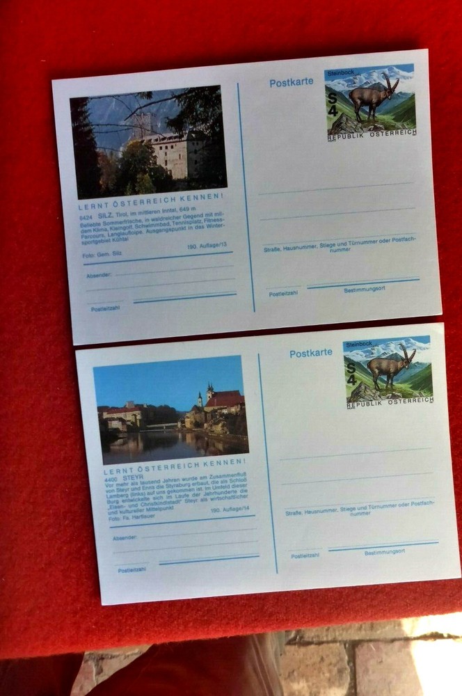PAIR OF AUSTRIAN STEINBOCK S4   POSTCARD 2 DIFFERENT SCENES