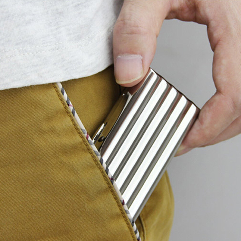 Siver Wave Pattern Metal Cigarette Case for 10pcs King Size Cigarettes