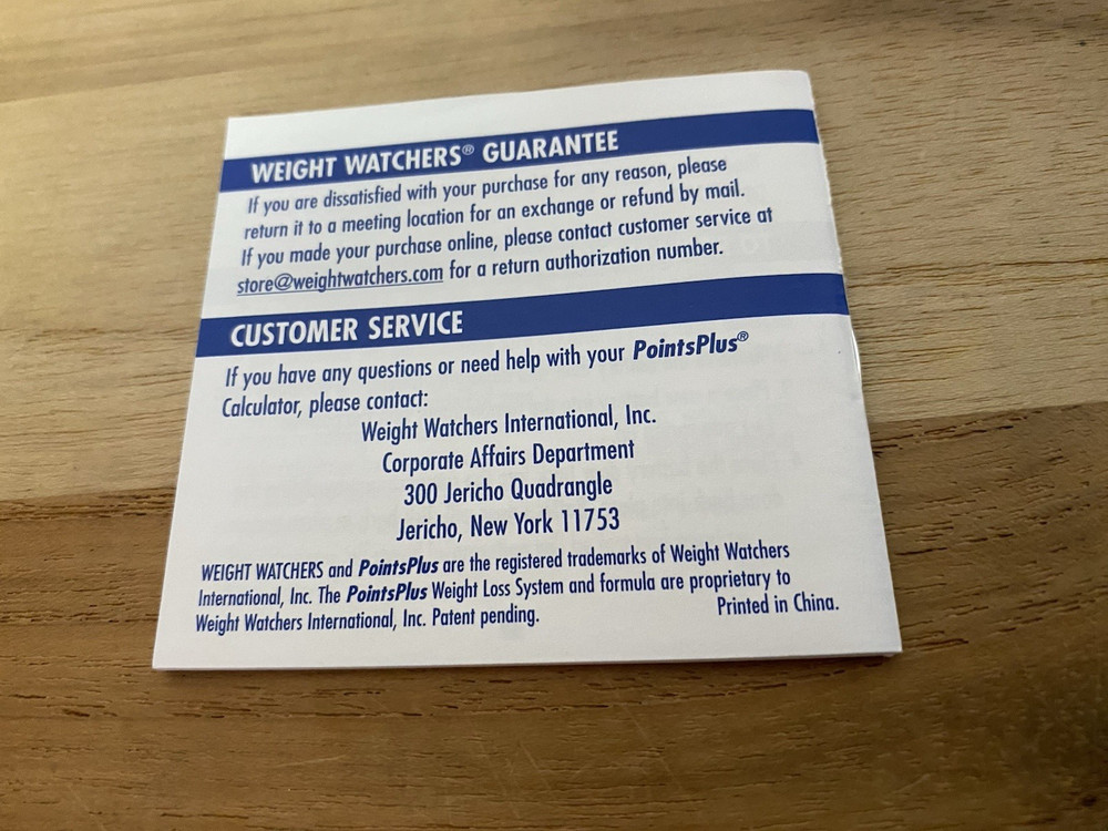 Weight Watchers Points Plus Calculator Black w/Original Box and Instructions