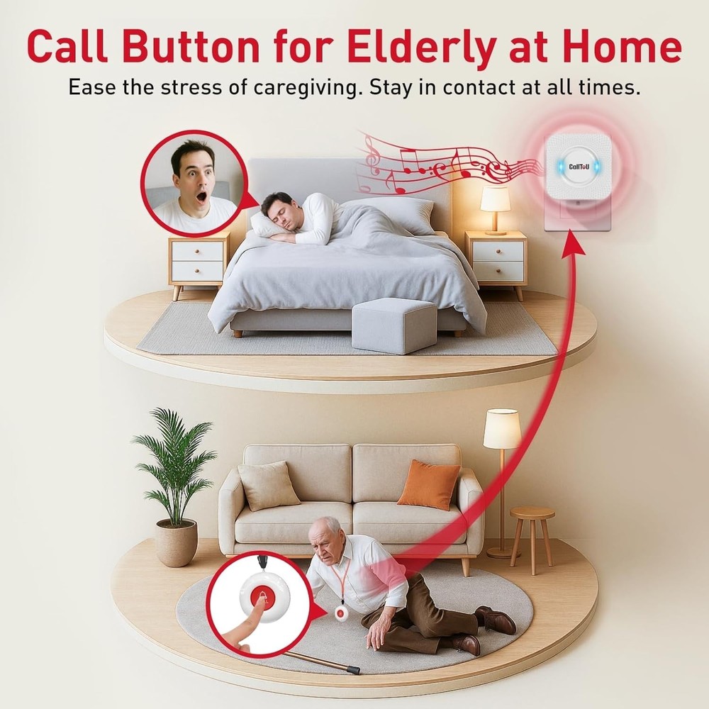 Elderly Call Button Alert | Waterproof Transmitter