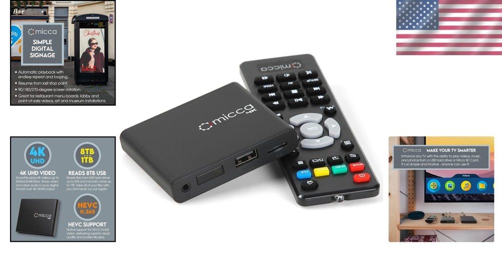 Compact 4K Digital Media Player - USB MicroSD