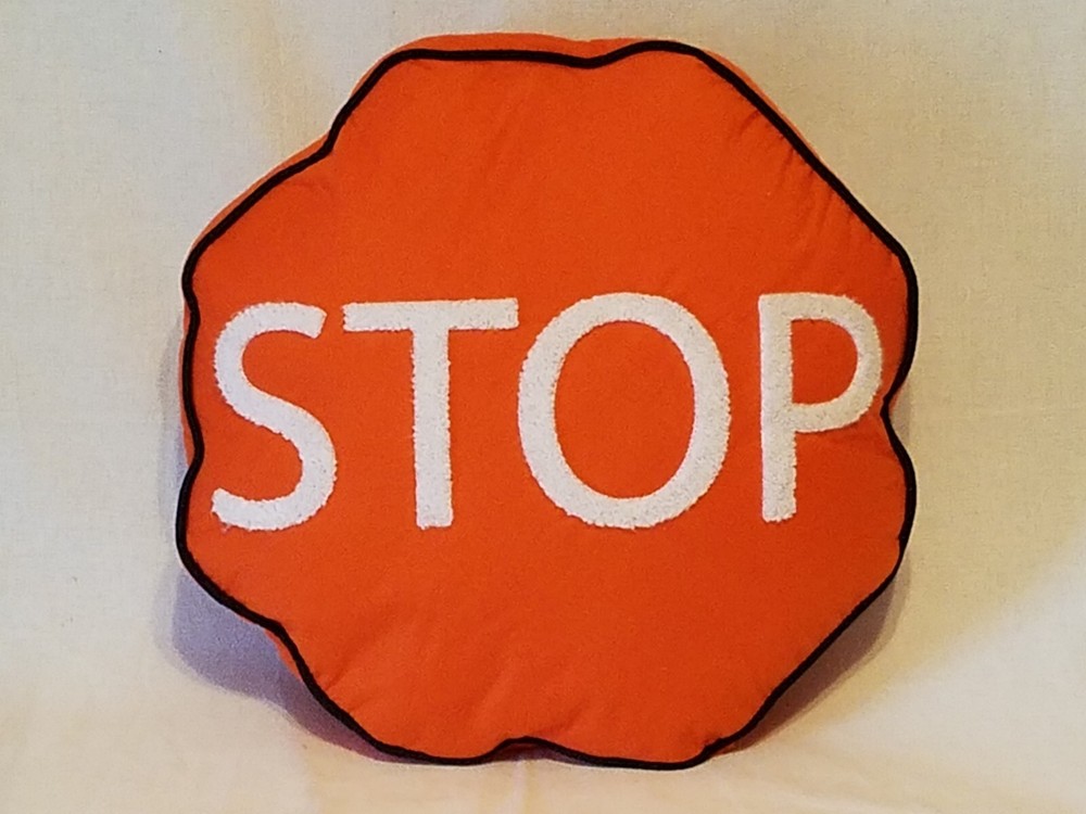 octagon Throw Pillow -  'STOP'
