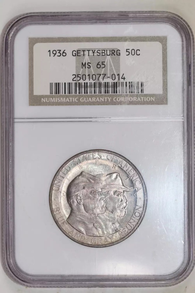 1936 GETTYSBURG SILVER COMMEMORATIVE HALF DOLLAR NGC MS65