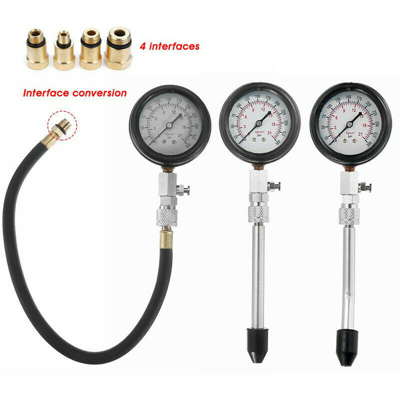 Professional Cylinder Engine Compression Tester Pressure Gauge Test Kit Motor US