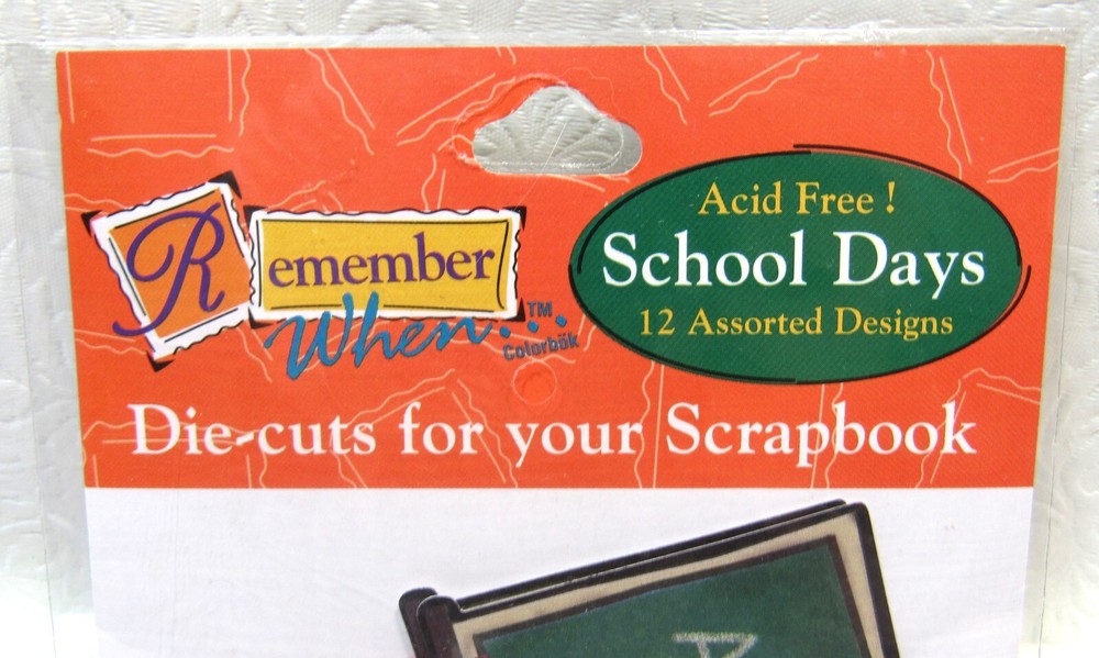 School Days Scrapbook Die-Cuts – 12 Assorted Accents (Decorative & Solid) New