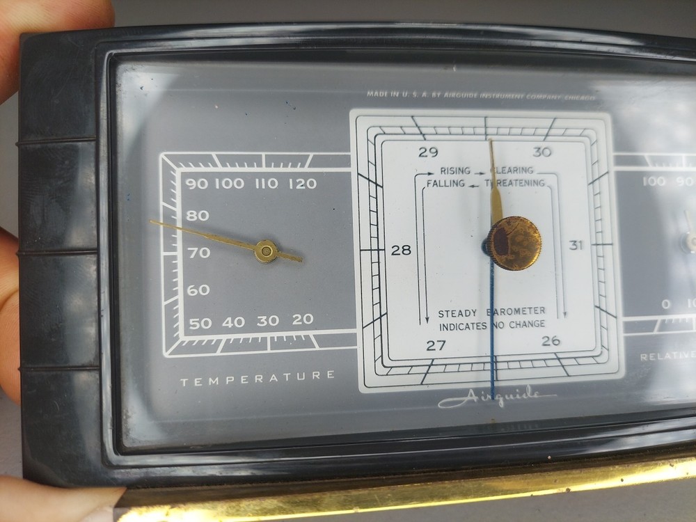 Vintage AirGuide Bakelite Temperature Relative Humidity Barometer