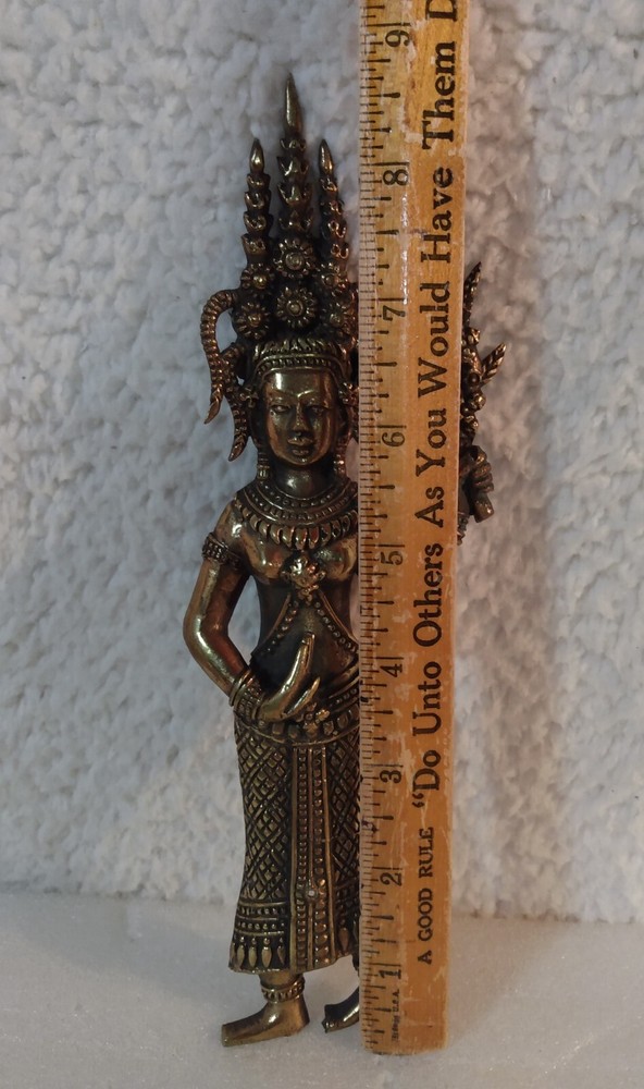 Vintage Brass Goddess Figure Overlay
