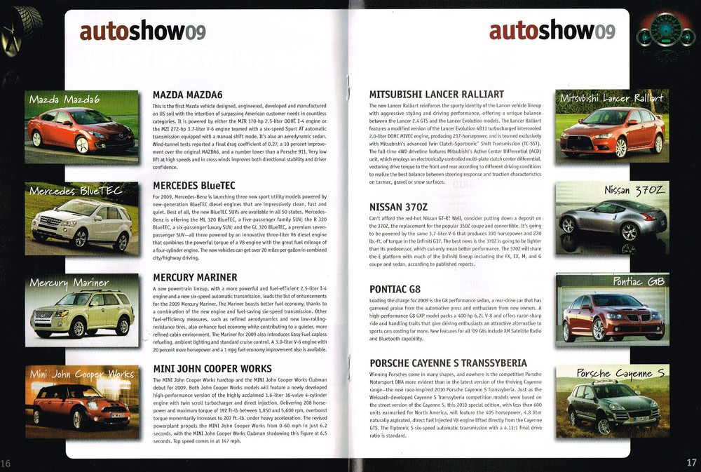 2009 New England N.E. AUTO SHOW Program w/ MPG Guide,Floor Plan; CAMARO,MERCEDES