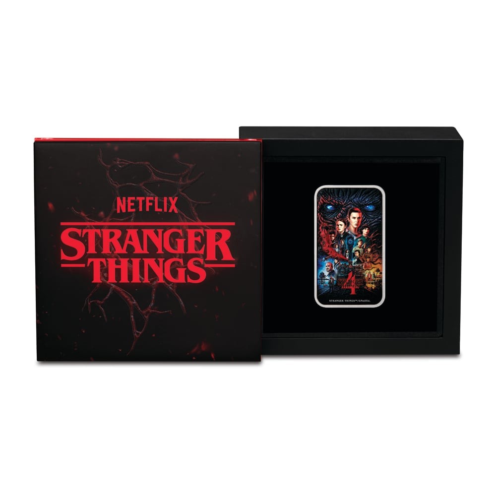 2026 1 oz Colorized Tuvalu Silver Stranger Things Season 4 Rectangular (Box CoA)