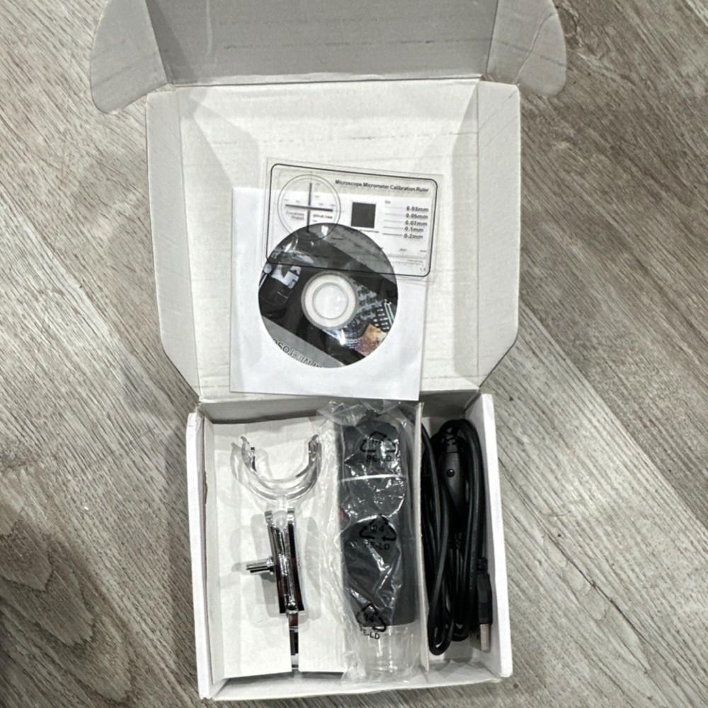 Digital Microscope USB Camera Kit with Stand, Calibration Ruler, Software CD