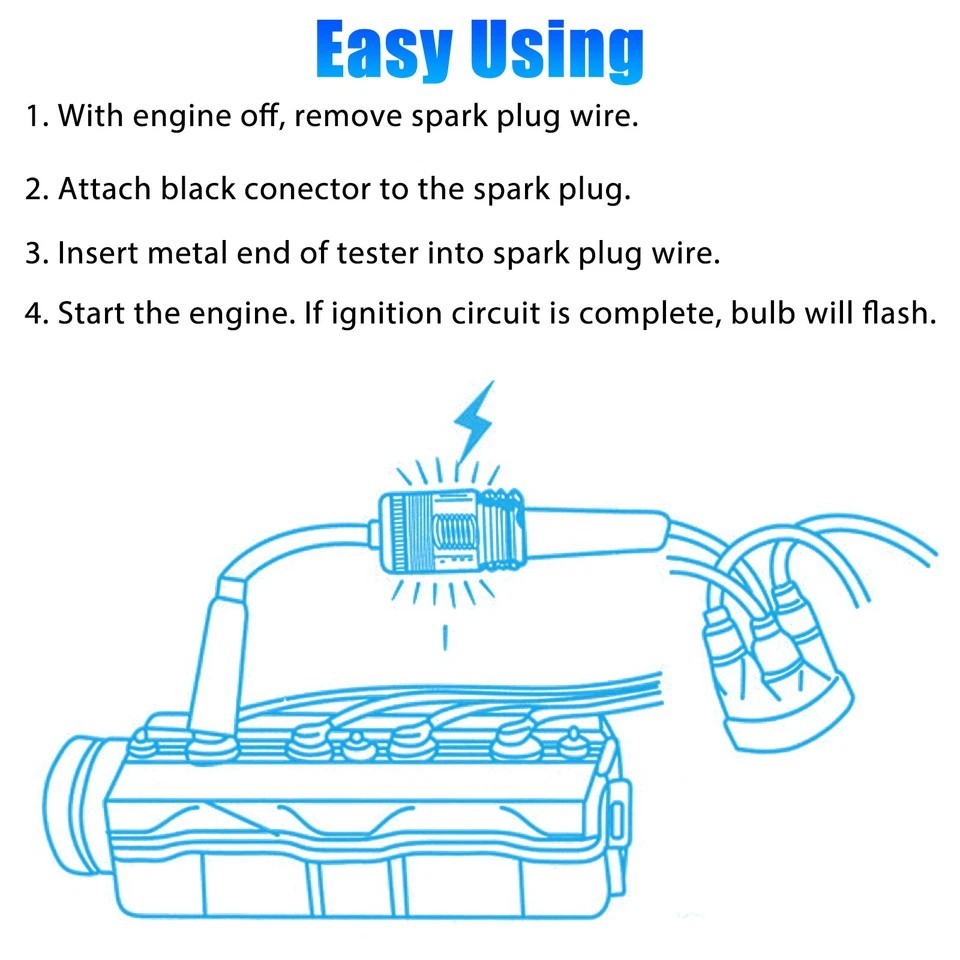 Spark Plug Tester Ignition System Coil Engine In Line Auto Diagnostic Test Tools
