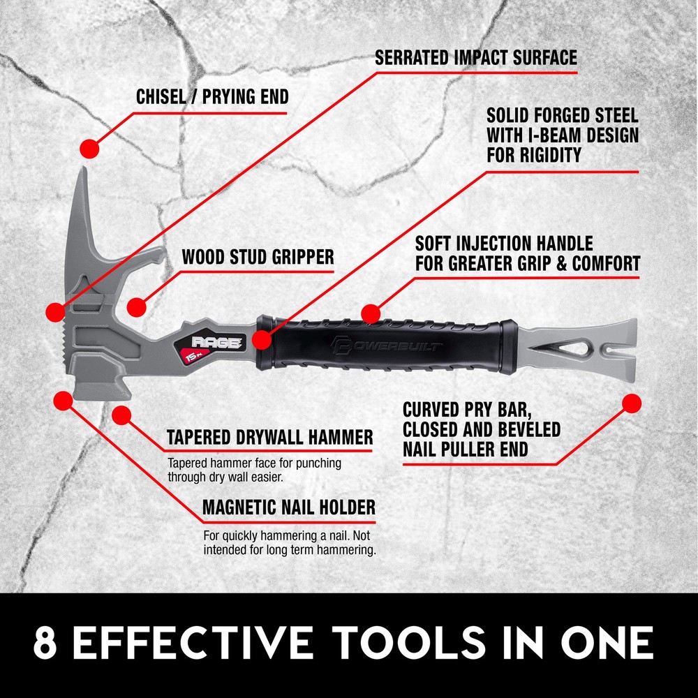 Powerbuilt 15 Inch Multi-Function Demolition Tool - 942189GCT