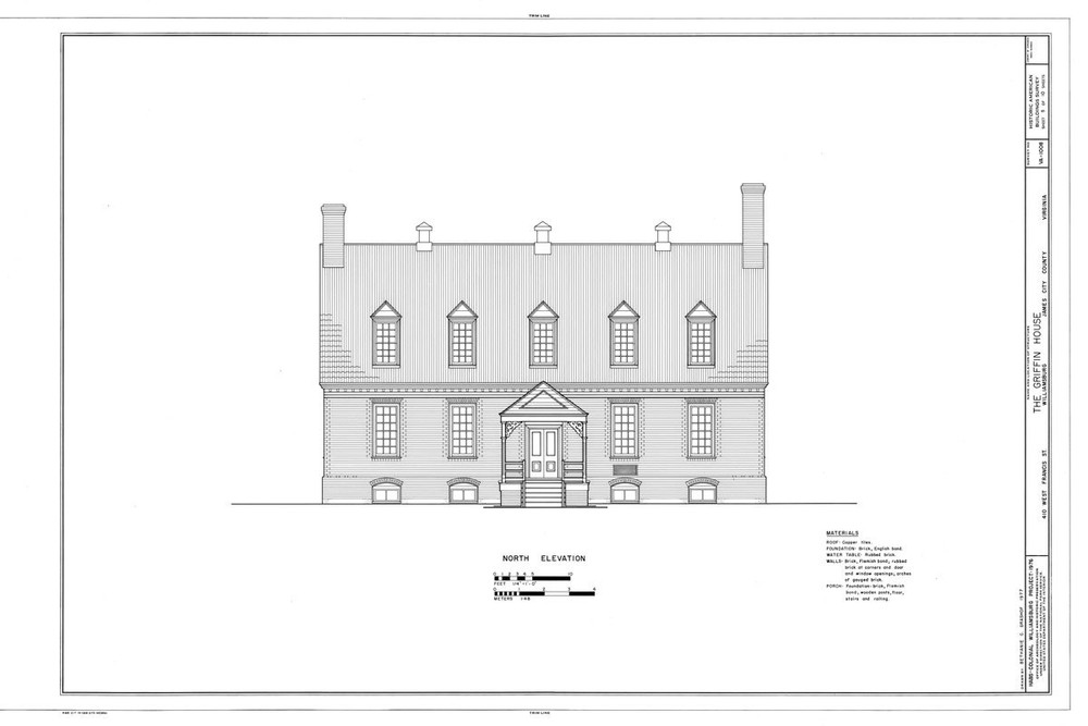 Traditional Brick Colonial Williamsburg Home, Architectural Plans, PRINTED plans