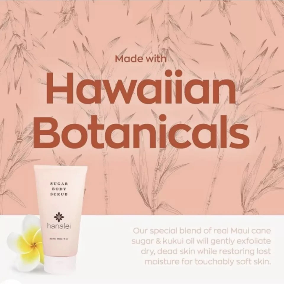 Hanalei SUGAR BODY SCRUB-150 ml / 5 oz Full Size..