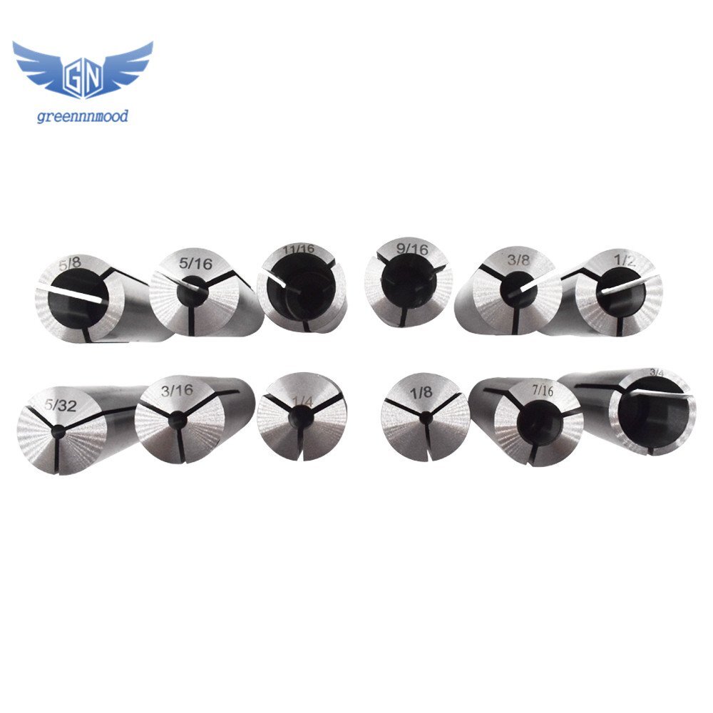 12Pack 3MT MT3 #3 Morse Taper Shank Collets Includes 1/8" - 3/4" Chuck Set New