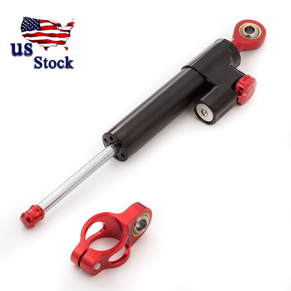 US For Yamaha CNC Motorcycle Steering Damper Stabilizer Linear Reversed Black