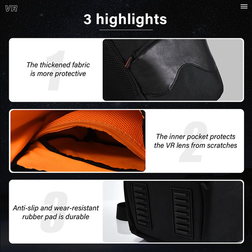 For Quest 3S/3/2 VR Headset Hard Carrying Case w/Shoulder Strap Protective Bag