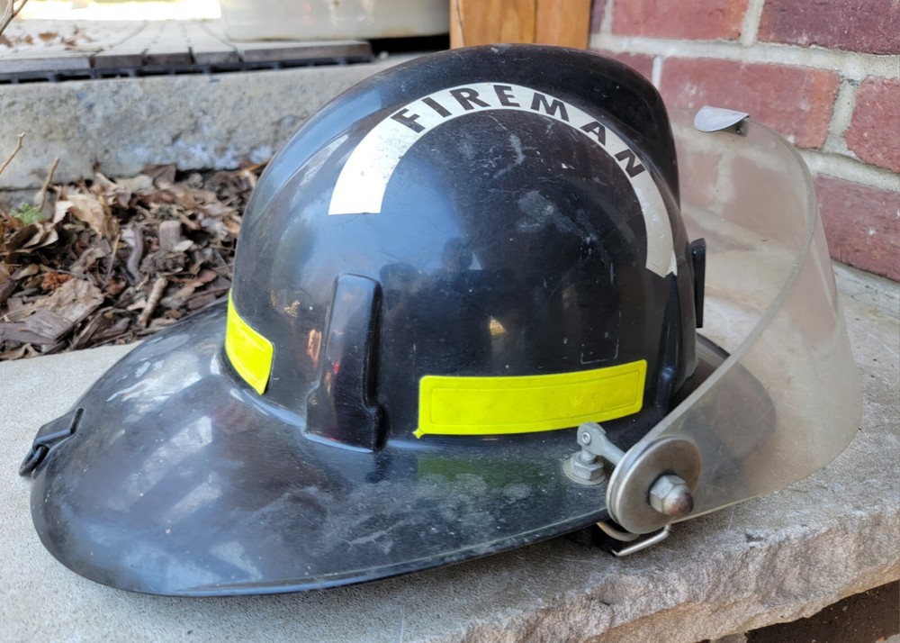 Vintage MSA fire Helmet w/ Plectron Face Shield