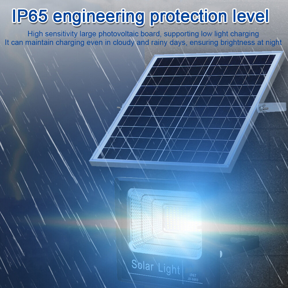 200W LED Solar Floodlight Panel Street Lights Outdoor Waterproof Remote Control